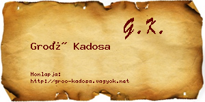 Groó Kadosa névjegykártya